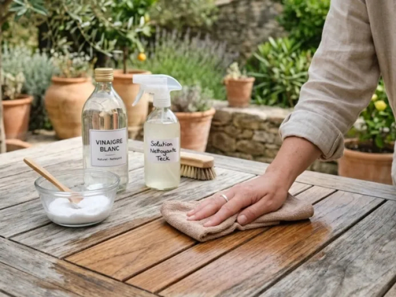 Comment nettoyer une table en teck avec du vinaigre blanc ou du bicarbonate ?